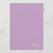 Menu Refined Lines Geometric Wedding Violet ID983 (Dos)