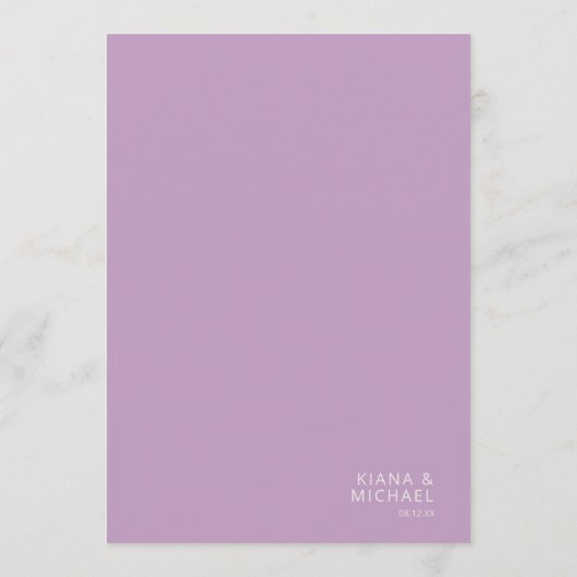 Menu Refined Lines Geometric Wedding Violet ID983 (Dos)