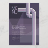Menu Refined Lines Geometric Wedding Violet ID983 (Devant)