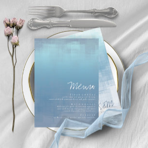 Menu Réflexions aquarelle Mariage Dusty Blue ID774