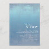 Menu Réflexions aquarelle Mariage Dusty Blue ID774 (Devant)