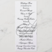 Menu Regal Black & White Monogram Damask Wedding (Achterkant)
