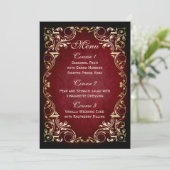 menu régal or rouge rustique mariage (Debout devant)