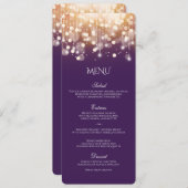 Menu Regal Purple et Gold Bokeh lumières (Devant / Derrière)