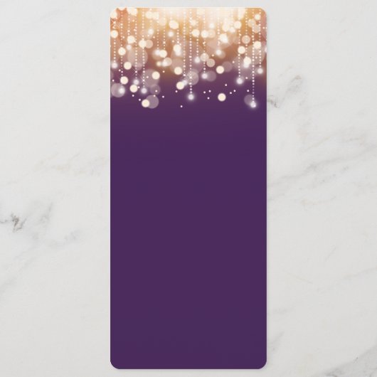 Menu Regal Purple et Gold Bokeh lumières (Dos)