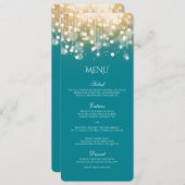 Menu Regal Turquoise et Gold Bokeh (Devant / Derrière)