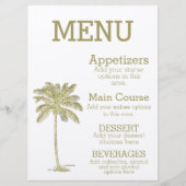 Menu Regarder vintage Cocout Palm Tree Beach Mariage (Devant)