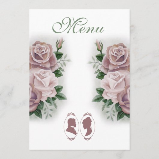 Menu Regency Bridgerton Rose Roses Cameos (Dos)