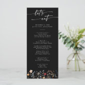 Menu Remerciement de mariage fantaisiste Boho Wildflowe (Debout devant)