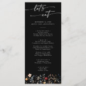 Menu Remerciement de mariage fantaisiste Boho Wildflowe (Devant)
