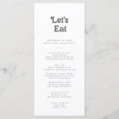 Menu Remerciement Simple Formel de Mariage (Devant)