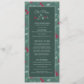 Menu Repas de fête de Noël vert rouge 4 services événem (Devant)