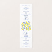 Menu repas de réception mariage bleu et dessous vi (Outside Unfolded)