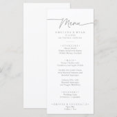 Menu Repas minimaliste simple gris sourd (Devant / Derrière)