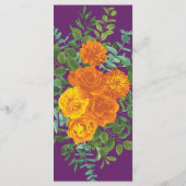 Menu Ressort Rose orange violet Mariage (Dos)