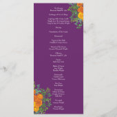 Menu Ressort Rose orange violet Mariage (Dos)