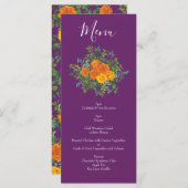 Menu Ressort Rose orange violet Mariage (Devant / Derrière)