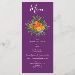 Menu Ressort Rose orange violet Mariage