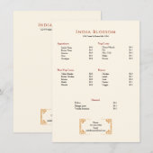 Menu Restaurant à Bordure Décorative Simple (Devant / Derrière)
