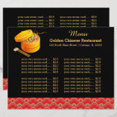 Menu restaurant chinois (Devant / Derrière)