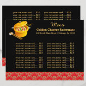 Menu restaurant chinois (Devant / Derrière)