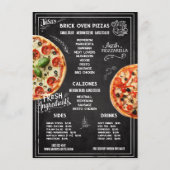 Menu Restaurant de pizza sur tableau noir dessiné à la  (Dos)