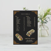 Menu Restaurant de sushi japonais moderne simple (Debout devant)
