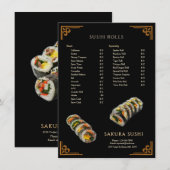 Menu Restaurant de sushi japonais moderne simple (Devant / Derrière)