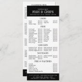 Menu Restaurant Fish & Chip Shop Slimline (Devant / Derrière)