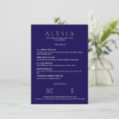 Menu Restaurant Fleur Navy Luxe Moderne (Debout devant)