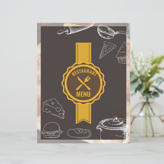 Menu Restaurant | Flyer du menu Aliments (Debout devant)