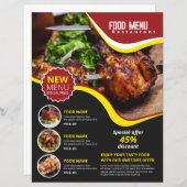 Menu Restaurant | Flyer du menu Aliments (Devant / Derrière)