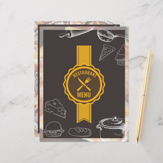 Menu Restaurant | Food Menu Flyer (Voorkant / Achterkant in situ)