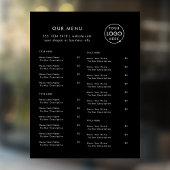 Menu Restaurant | Menu Black Logo Cafe Raamsticker