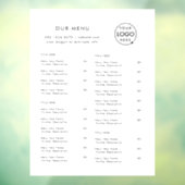 Menu Restaurant | Minimale cateringcapaciteit voor Raamsticker (Vel 3)