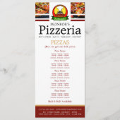 Menu Restaurant Pizza, Pizzeria Slimline (Devant)