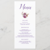 Menu Restauration de Mariages floraux violets (Devant)