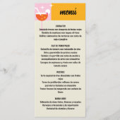 Menu Retro Amarillo y Rosa Estampado Geométrico Boda (Devant)