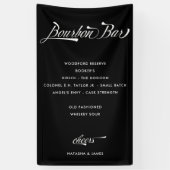 Menu  Retro Black Bourbon Bar Wedding Drink Spandoek (Verticaal)