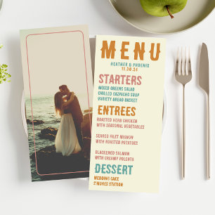 Menu Retro Bold Typographie Bright Photo Mariage