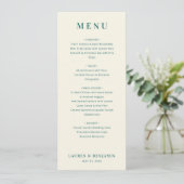 Menu Retro Botanica and Teal Wedding (Debout devant)