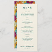 Menu Retro Botanica and Teal Wedding (Devant / Derrière)