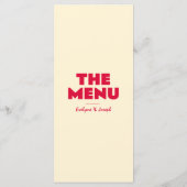 Menu Retro Coloré brillant Funky Gras Mariage moderne (Dos)