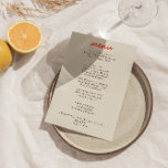 Menu Retro coloré brillant Funky moderne les années 70<br><div class="desc">Un menu de dîner mariage moderne et coloré rétro et moderne. Ce qui présente un design modèle chic de boho vintage crémeux arrière - plan et la typographie noire et menu écrit à la main en orange. Et arrière - plan orange vif. Parfait et assorti à toute la suite.</div>