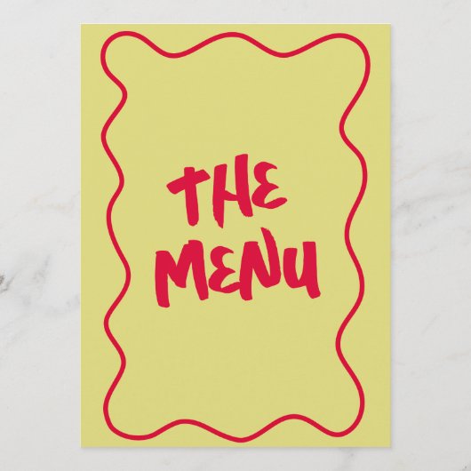 Menu Rétro Coloré manuscrit Whimsical Gras Mariage (Dos)