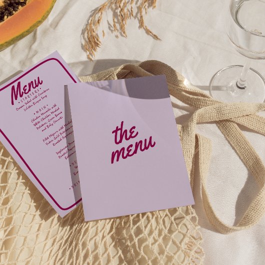 Menu Retro Colorful brillant Funky moderne Mariage mode