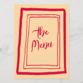 Menu Rétro Colorful manuscrit amusant Mariage unique (Dos)