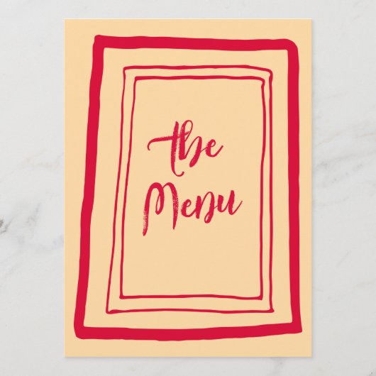 Menu Rétro Colorful manuscrit amusant Mariage unique (Dos)