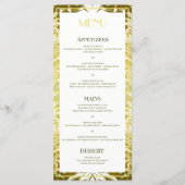 Menu Retro Gold Green Mariage damassé (Devant)
