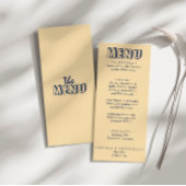 Menu Rétro Gras rétro Gras Moderne Mariage unique